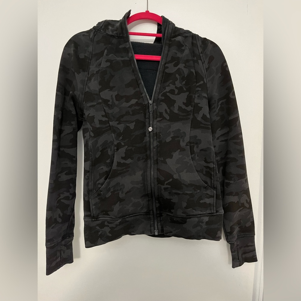 Lululemon Black Camo zip up hoodie